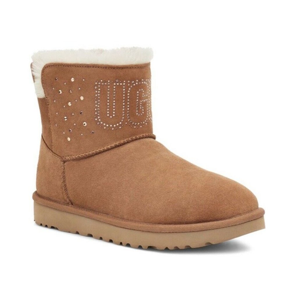 NIB UGG Classic Gem Faux Fur Lined Mini Boot - Size 5